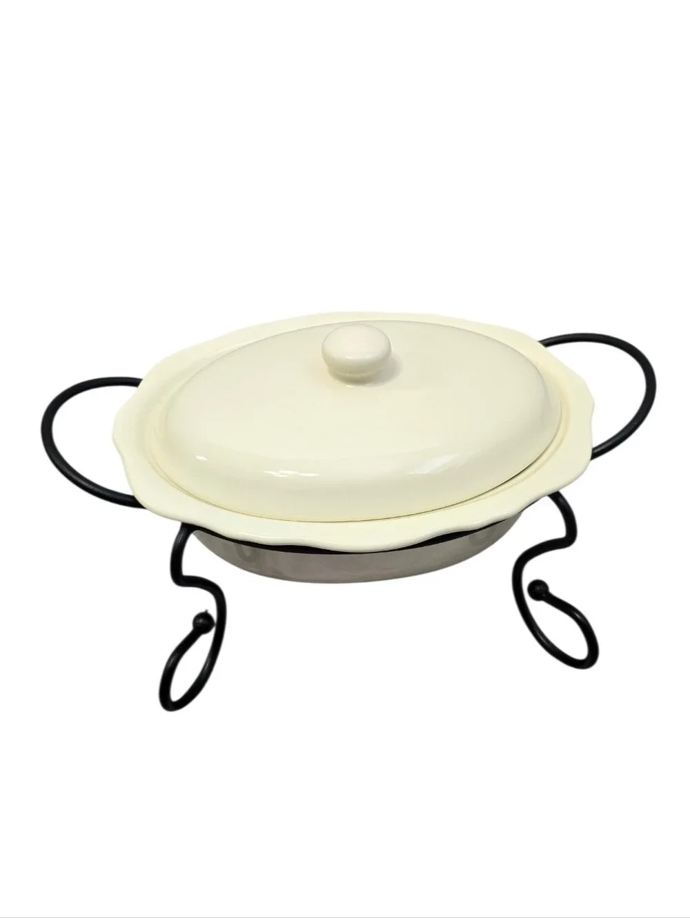 Gail Pittman Hospitality Collection Cream Oval Covered Casserole Dish